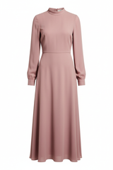 Midi Dress in Dusty Rose - Front View