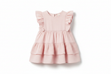 Ruffle Dress Front View - Pastel Pink