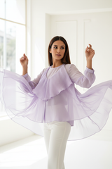 Lavender Mist Chiffon Blouse - Pose 2